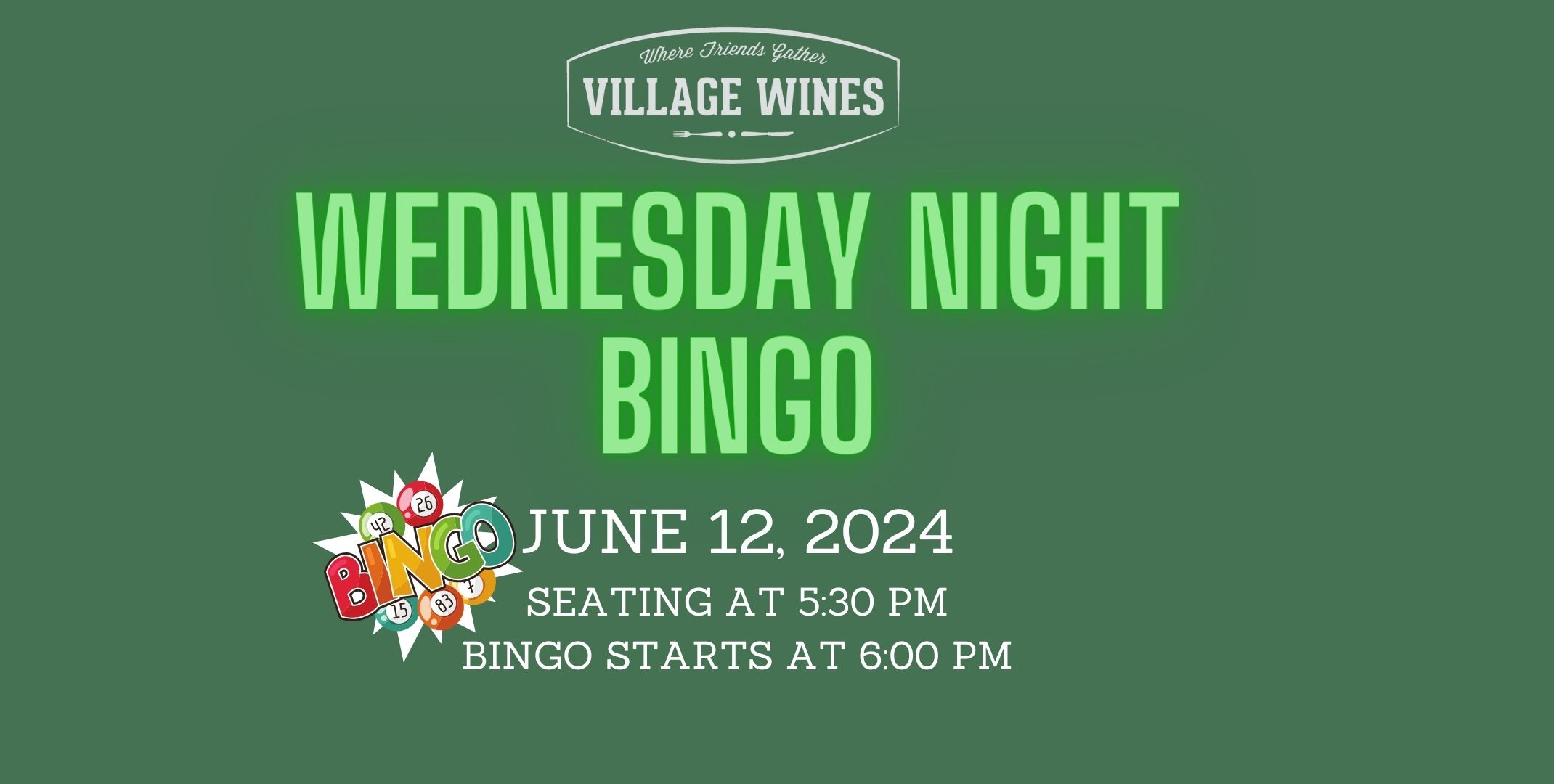 Bingo Event at Village Wines Restaurant