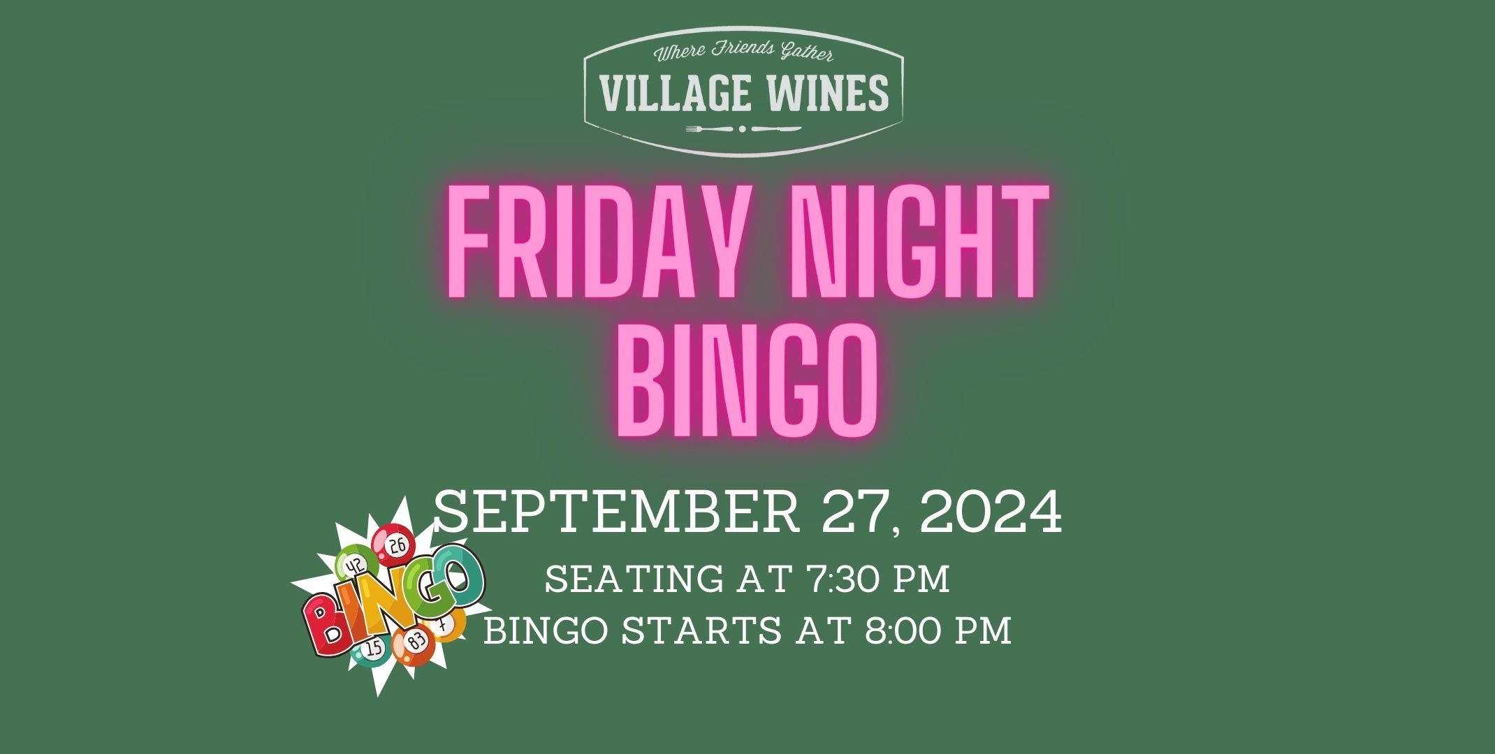 Bingo Event at Village Wines Restaurant