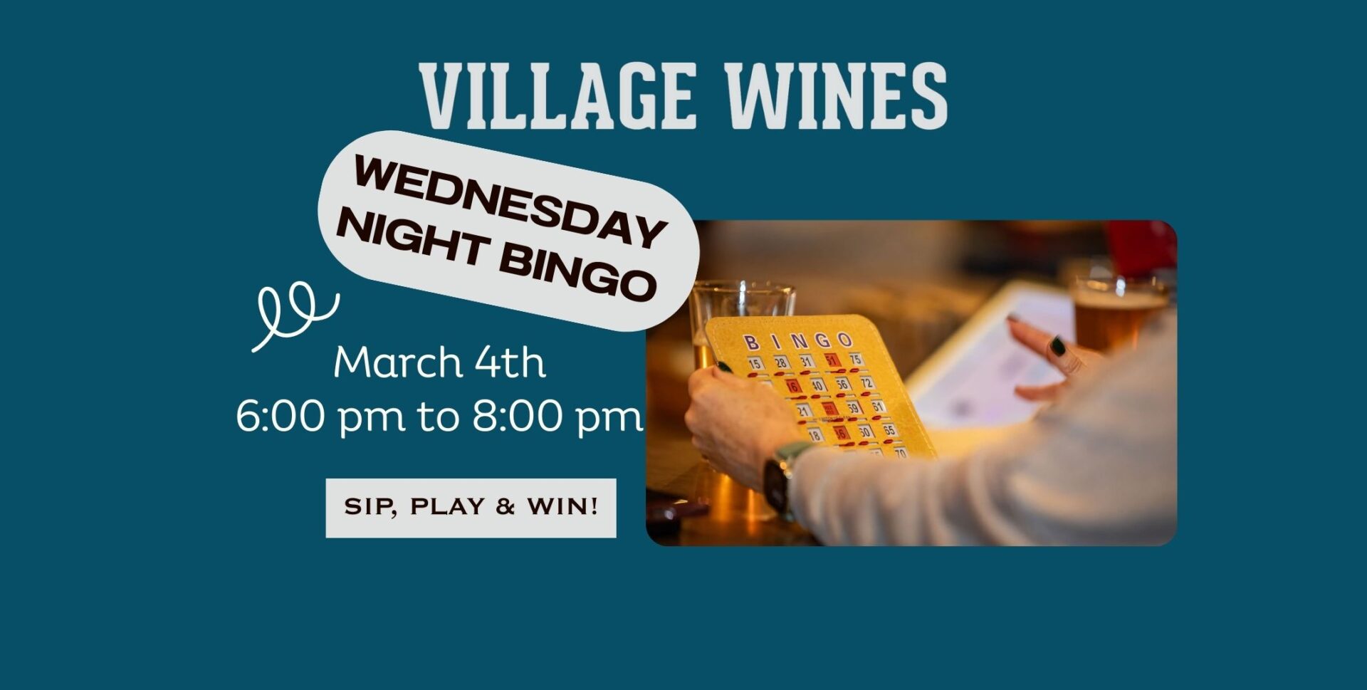 Village Wines Bingo March 4 2026